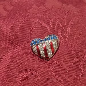 Patriotic Red/White/Blue Heart Pin